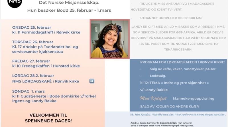 Landy Bakke forkynner i NMS - Bodø 25. februar - 1. mars