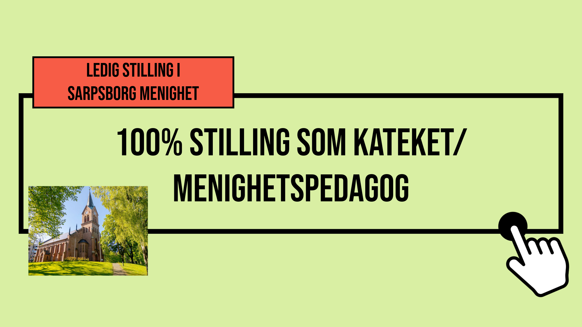 100% stilling som kateket/menighetspedagog