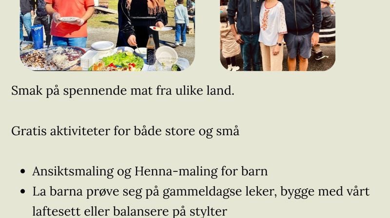 Velkommen til internasjonal familiedag på Lier Bygdetun 7. september kl 12.00 - 16.00
