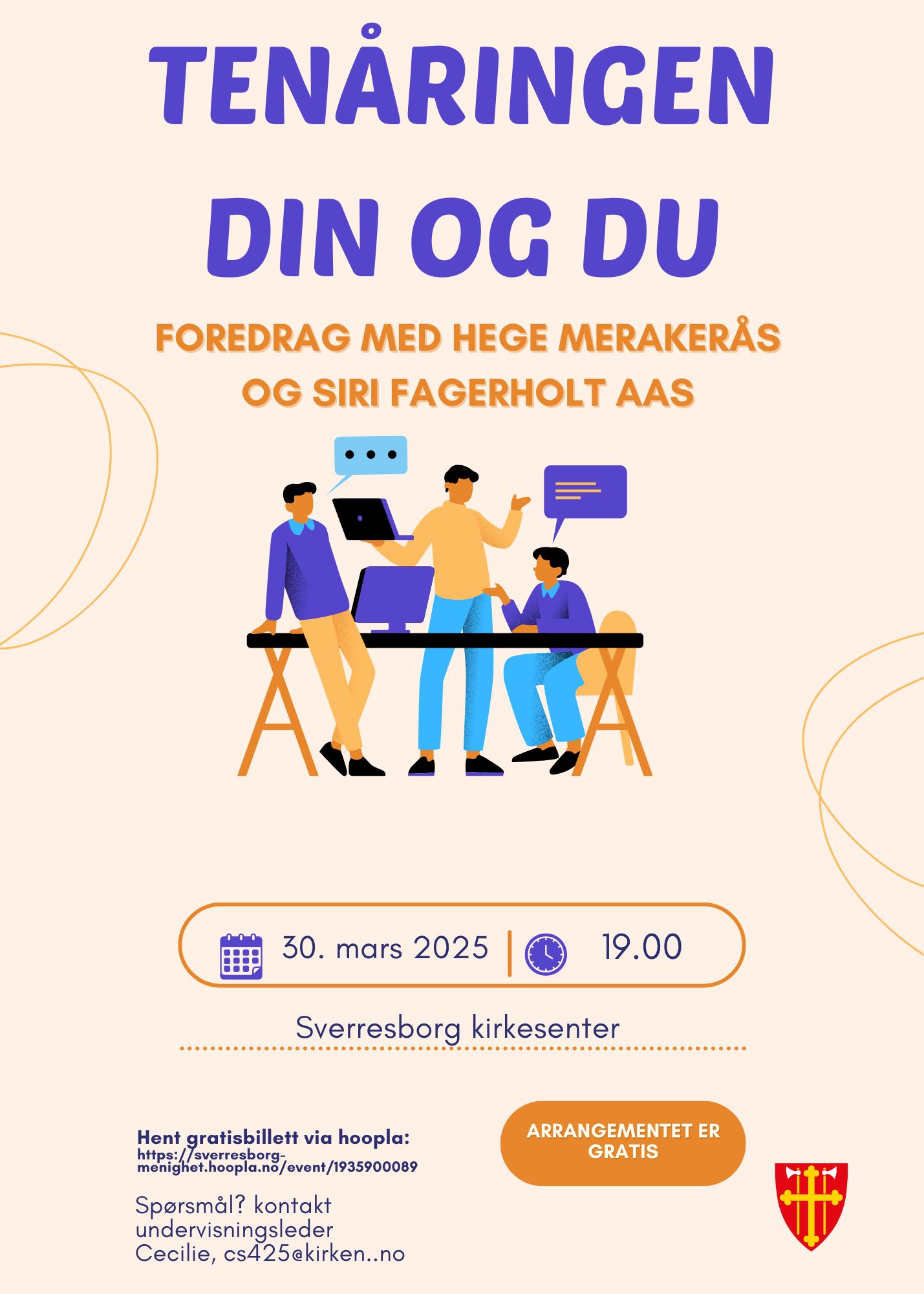 Tenåringen din og du - foredrag for ungdomsforesatte 30.mars kl.19.00