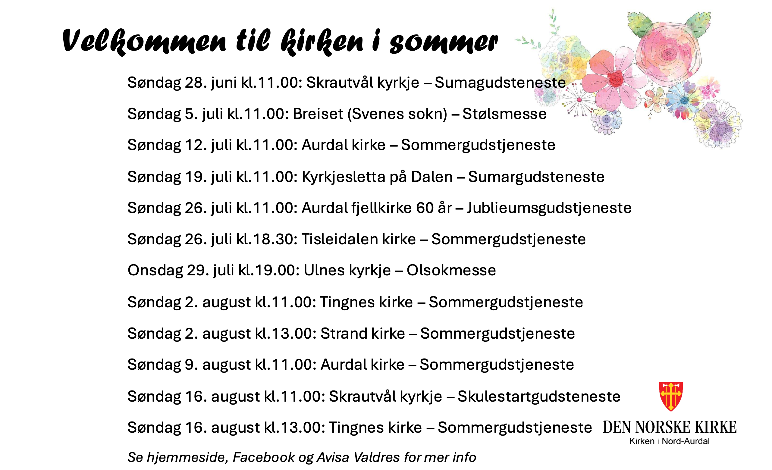 Sommergudstjenester