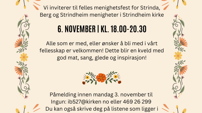Velkommen til menighetsfest!