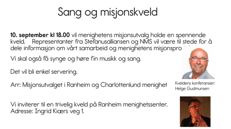 Sang- og misjonskveld