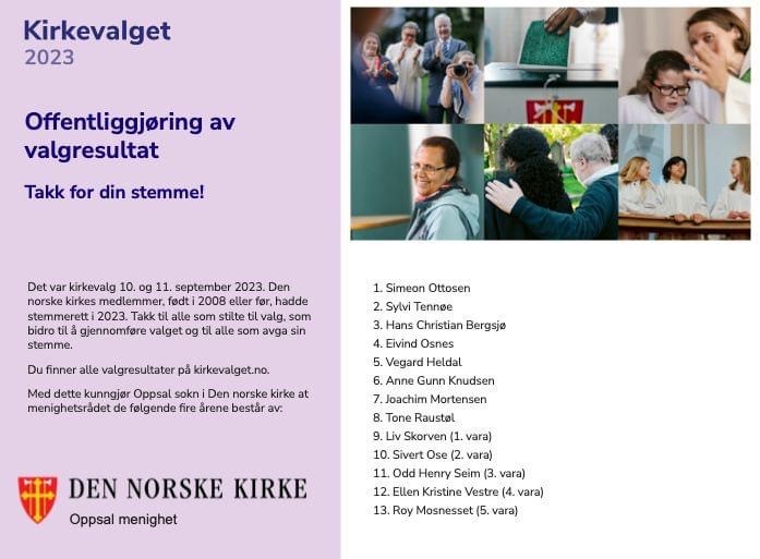 Offentliggjøring av valgresultat