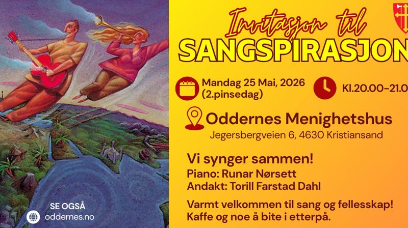 Du er invitert til SANGSPIRASJON 2. pinsedag