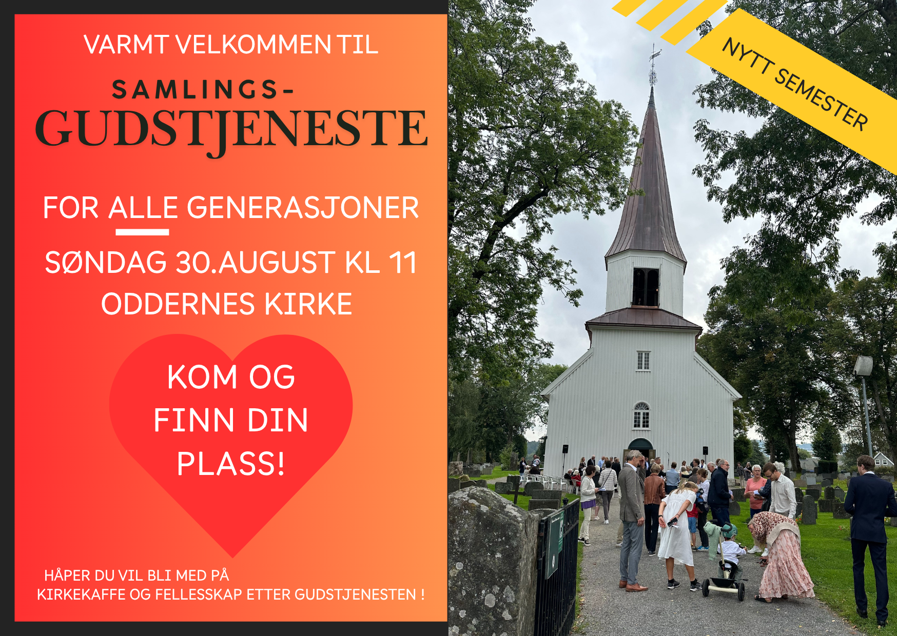 Gudstjenesten 30. september kl. 11