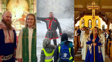 Lihkku beivvin! Sjå bildeserien frå nasjonaldagsmarkeringar i kyrkja. Foto 1: Ulstein kyrke / Foto 2: Fredrikstad domkirke / Foto 3: Ås kirke (Fotograf Bonsak Hammeraas, Ås avis)