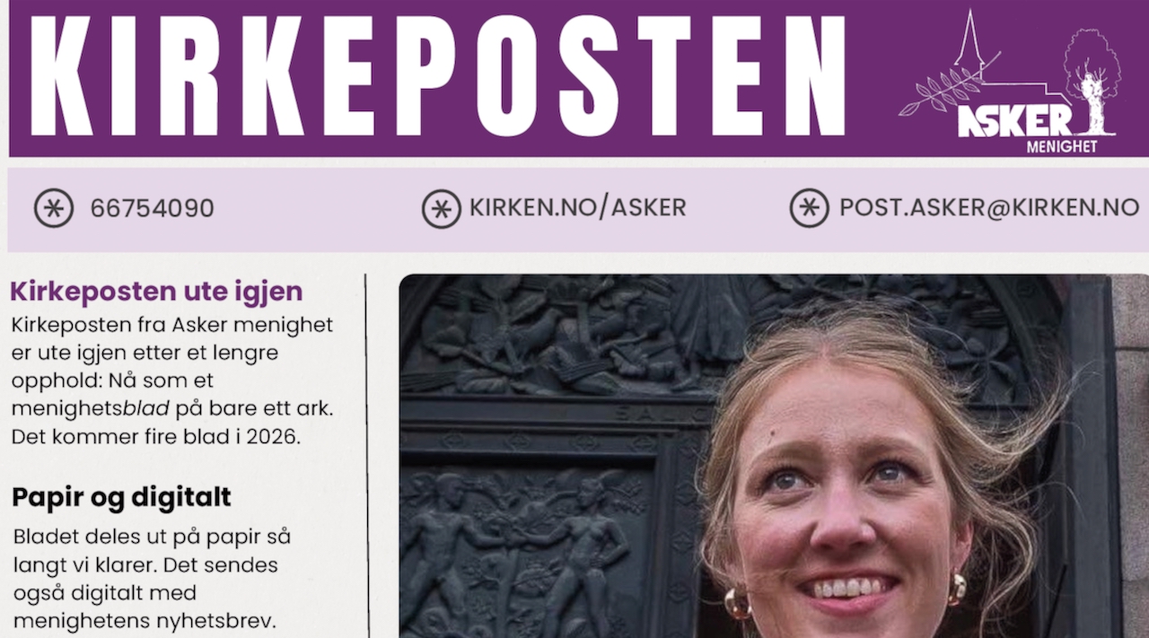 Toppen av forsiden til Kirkeposten nr. 1, 2026