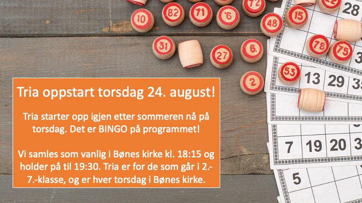 Tria starter torsdag 24. august