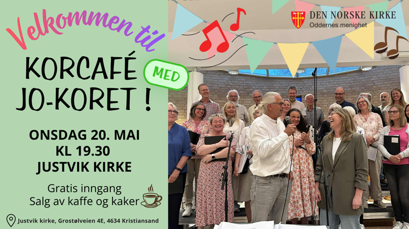 Korkafé med JO-koret i Justvik kirke