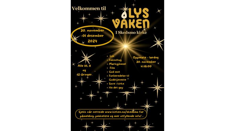 Lys våken: overnatting i kirka for 5. - 7. trinn