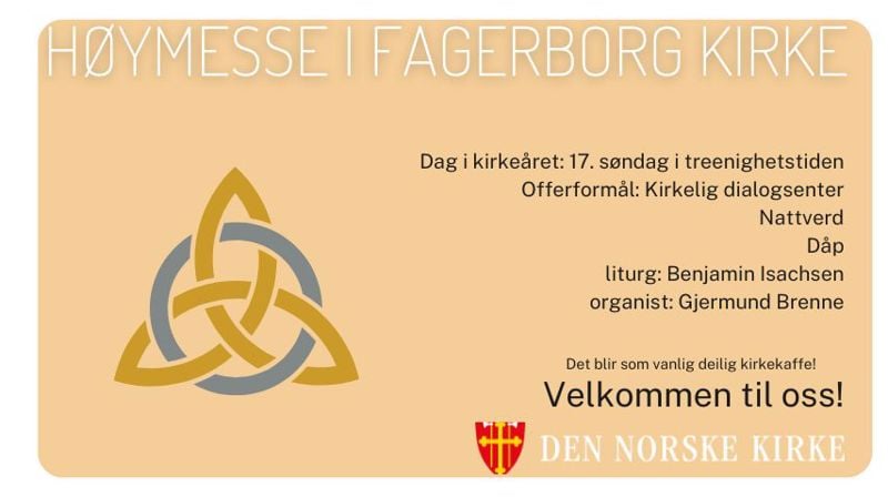 Søndag 5. oktober inviterer Fagerborg kirke til gudstjeneste