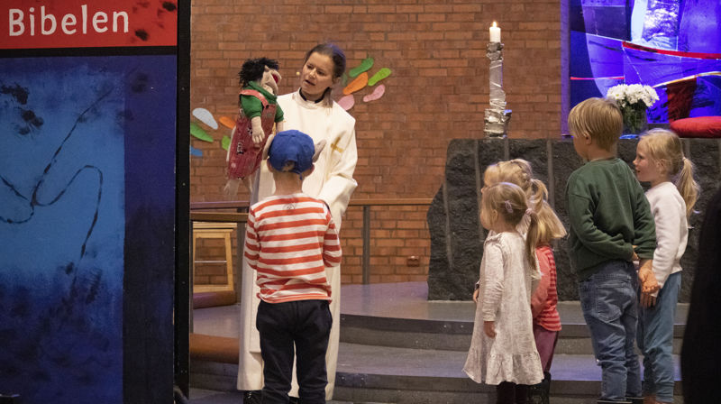 Barnegudstjeneste våren 2023 med prest Kristin Brandsæter Torgersen