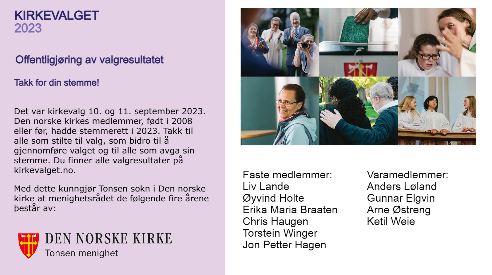 Offentliggjøring av valgresultat