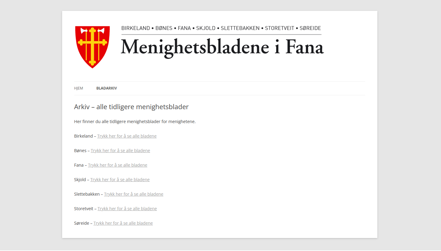 Arkivsiden til menighetsbladene