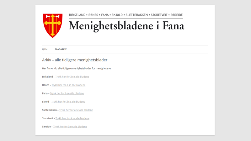Arkivsiden til menighetsbladene