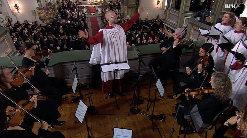 Oslo domkirke. Skjermbilde fra direktesendingen på NRK.