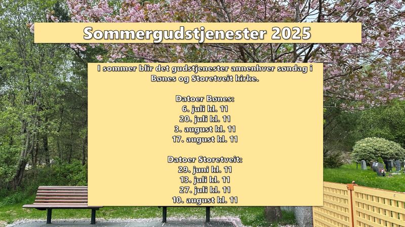 Gudstjenester i sommer