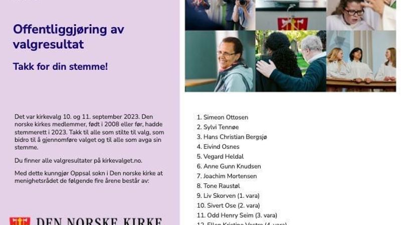 Offentliggjøring av valgresultat