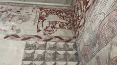 Kalkmalerier i Enebakk kirke. Foto: Kirkeverge Grete Dihle