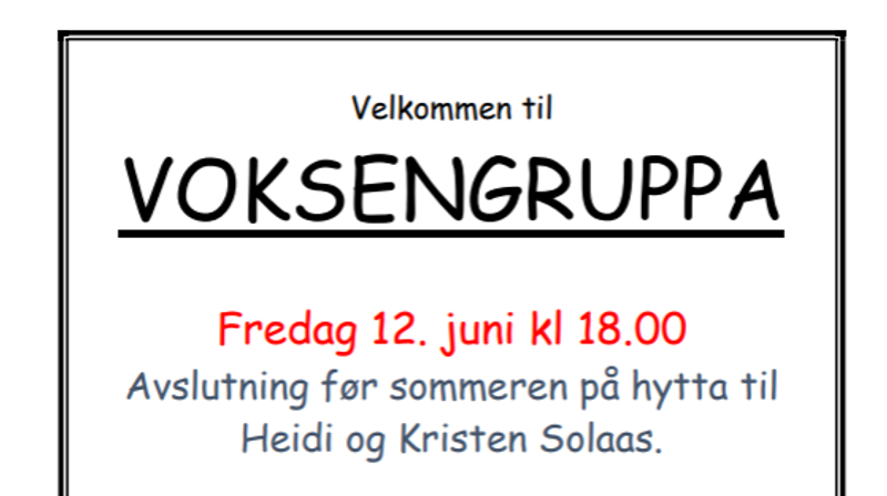Kveldstur med voksengruppa fredag 8. mai