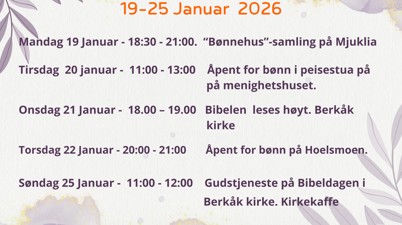 Velkommen til Bibel og Bønneuka 2026