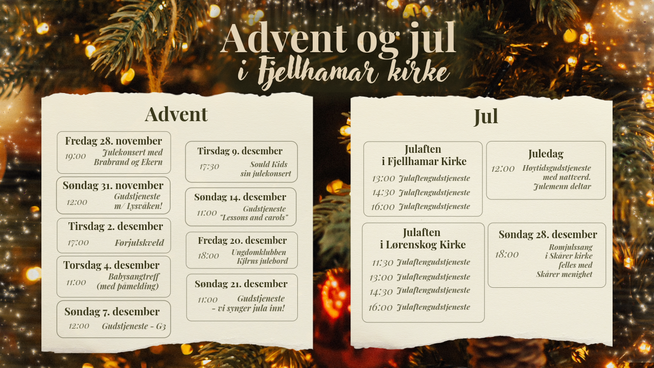 Advent og jul i Fjellhamar kirke!
