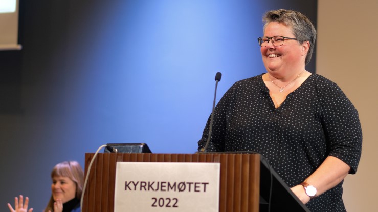 Kristine Sandmæl takker for Kirkemøtet for tilliten. Foto: Den norske kirke