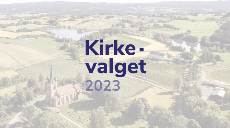 Kirkevalget 2023 med bilde av kirkebygg