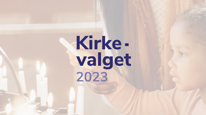 Kirkevalget 2023 med bilde av lystenning