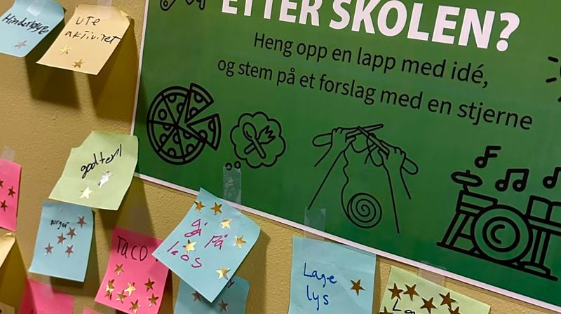Idéveggen i kirkekjelleren i Nygård fra forrige uke
