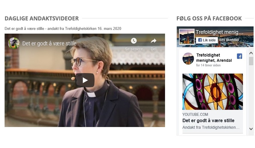Prost i Arendal, Jorunn Raddum, er blant dem som holder video-andakter.