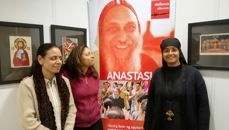 Søster Ilaria, Sara og Martha fra den koptiske kirken i Egypt besøker Sørlandet for tiden. Her er de på bispedømmekontoret, hvor biskop Thomas sitt arbeid i Egypt presenteres.  