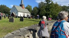Agderleden. Pilegrimsvandring mellom Fjære kirke og Øyestad kirke 31. august 2024. (Foto Kathrine Tallaksen Skjerdal)