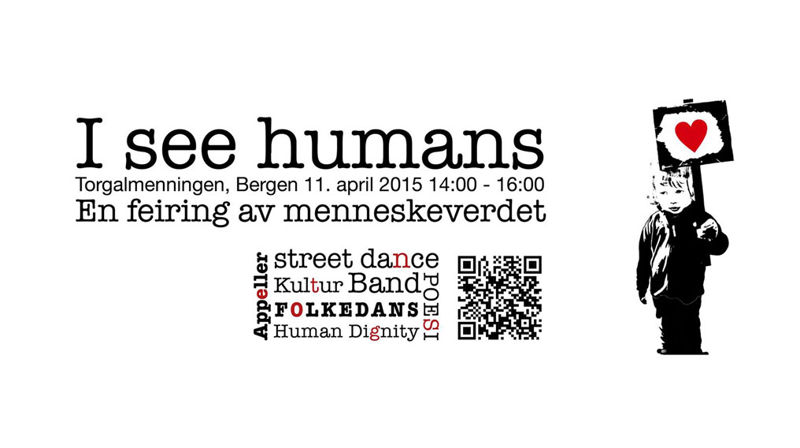 Feiring av menneskeverdet i Bergen sentrum.