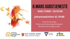 Biskopen deltek på gudsteneste i Johanneskirken 8. mars