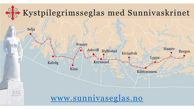 Seglasen gjer fleire stopp undervegs.