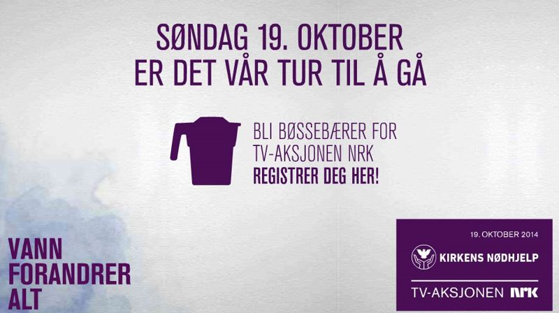 TV-aksjonen 19. oktober går til Kirkens nødhjelp sitt arbeid.