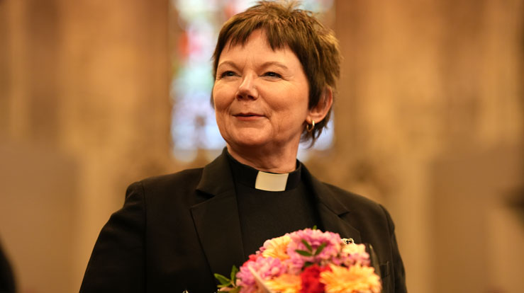 Ragnhild Jepsen vart presentert som den komande biskopen i Bjørgvin på ein pressekonferanse i Bergen domkirke 10. februar 2023. Foto: Gyrid Cecilie Nygaard.
