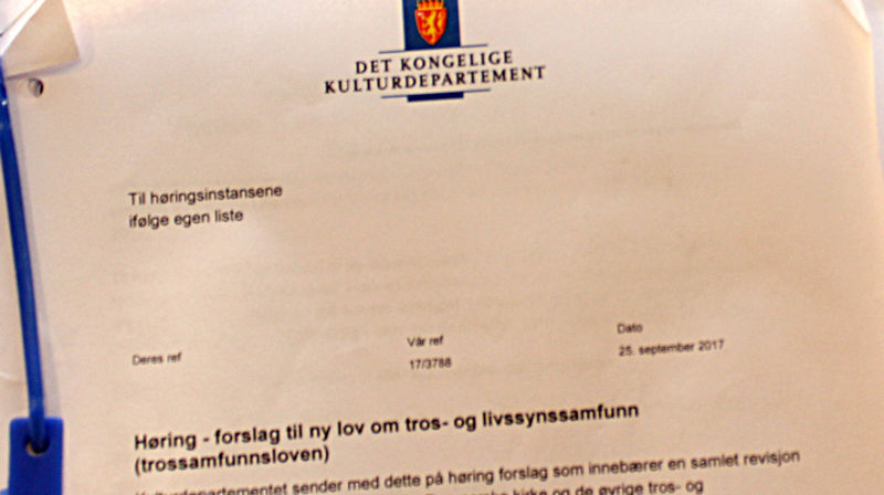 Høyringa om ny trussamfunnslov er tema på bispedømerådsmøtet 5. desmber. No er saksframlegget klart.