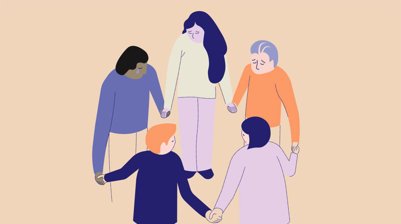 Det er ikkje godt å vere åleine i sorga. Oppsøk fellesskapet. Ill:Miksmaste