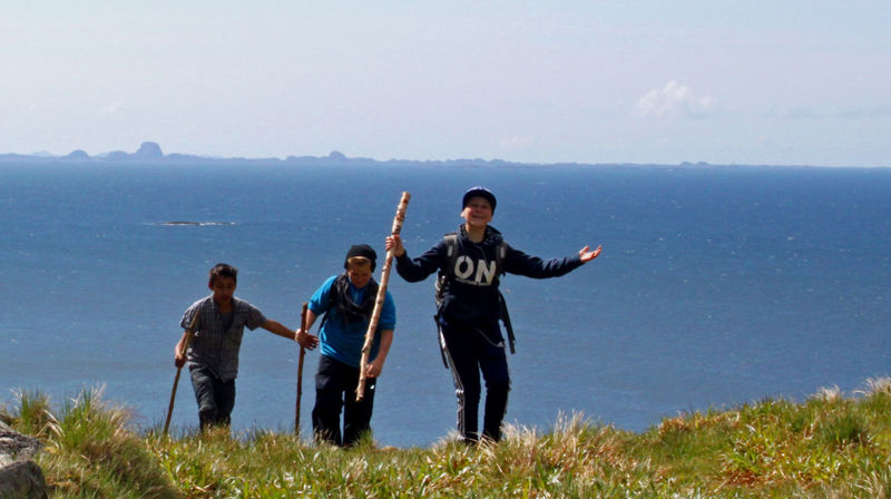 Pilegrimar langs kystpilegrimsleia. Foto: Knut Magne Nesse