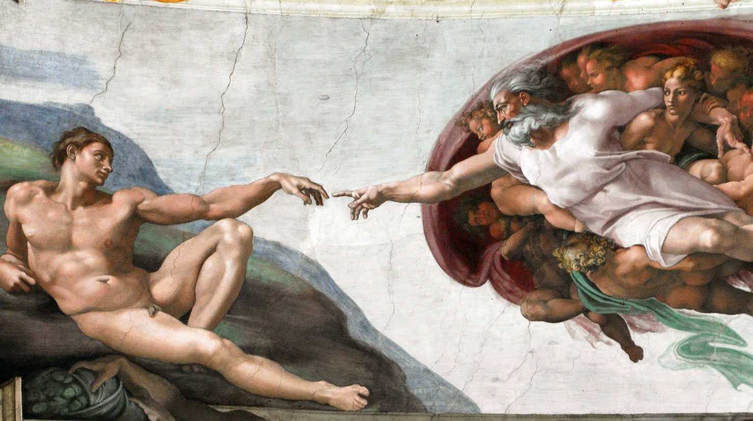 Michelangelo, "Skapelsen av Adam" - Det Sixtinske kapell i Vatikanet.