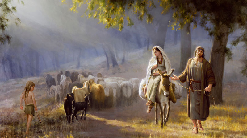 Josef kan lære oss noe. Illustrasjon: Journey to Bethlehem av Joseph Brickey. Used by permission.