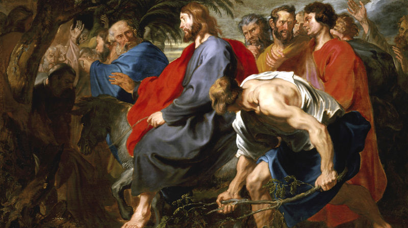 Jesu inntog i Jerusalem av Anthonis van Dyck, 1599 - 1641, flamsk malar. Foto:Wikipedia