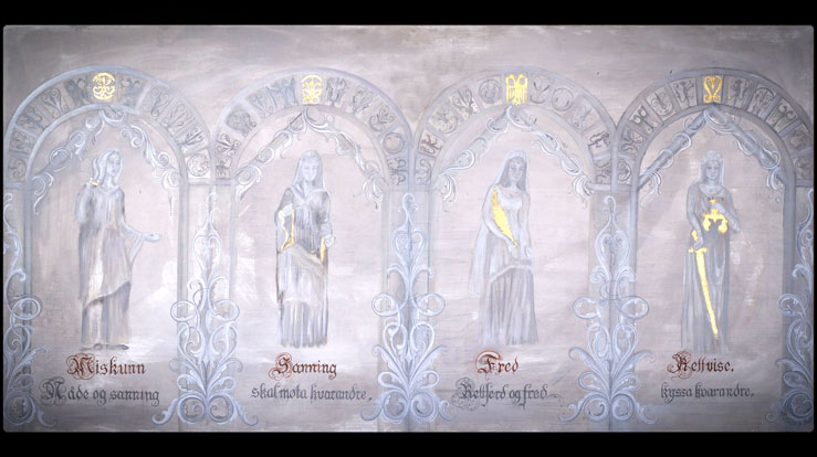 Guds fire døtre, slik dei er framstilt av Anne Hesvik. Foto: Bo Mathys