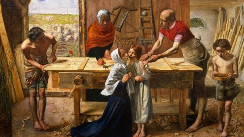 Christ in the House of His Parents ('The Carpenter's Shop') 1849-50; Sir John Everett Millais, Bt 1829-1896; Tate, Purchased with assistance from the Art Fund and various subscribers 1921; Photo: © Tate, London. 2017