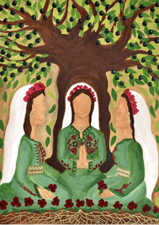 “Palestinske kvinner i bønn” ved Halima Azi