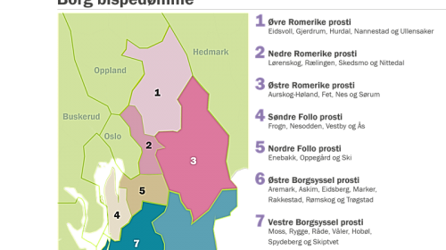 Oversikt over prosti-inndeling fra 1.1.2020