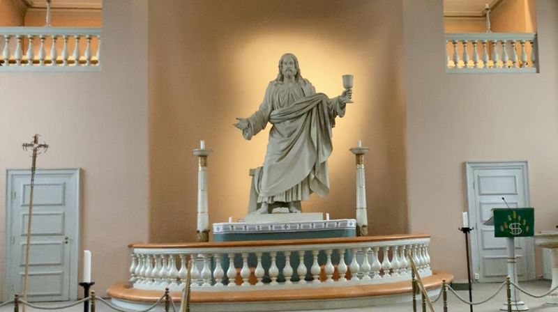 Johan Niklas Bystrøms kjente Kristusfigur fra Immanuels kirke i Halden